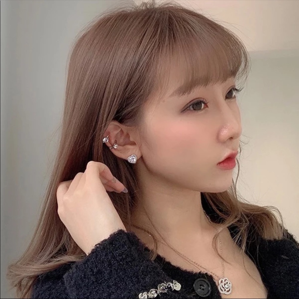 💕New Shiny Hearts Diamond Sweet Stud Earrings 💕 - Picture 12 of 12